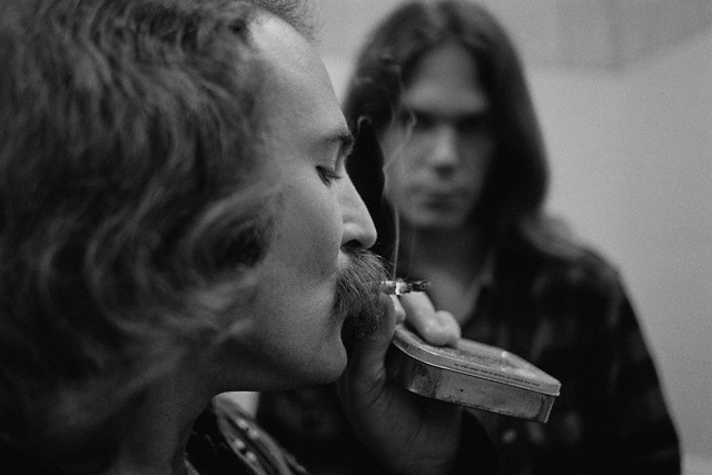 David Crosby and Neil Young Smoking